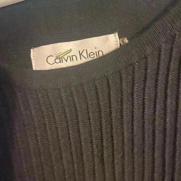 Calvin Klein Ribbed Fit Flare Minimalist Casual Sleeveless Dress - Picture 6 of 6